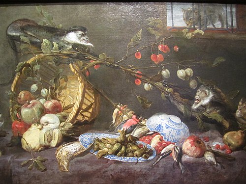 Still Life with Fighting Monkeys, 1630, Frans Snyders