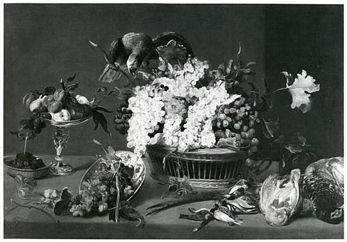 Still Life with Gray Parrot, 1635, Frans Snyders