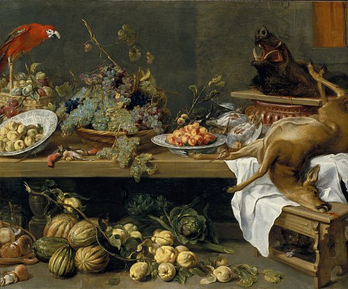 Still Life with Fruit, Vegetables and Dead Game, 1635, Frans Snyders