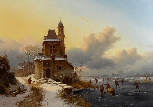 Winter Landscape With Skaters, , Fredrik Marinus Kruseman