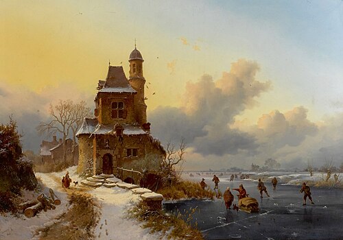 Winter Landscape With Skaters, , Fredrik Marinus Kruseman