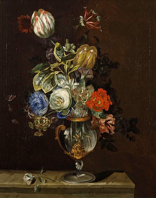 A vase of flowers, 1730, Jacob Campo Weyerman