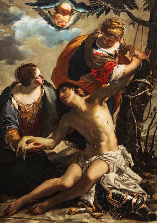 San Sebastiano soigné par des femmes pieuses, , Camillo Berlinghieri