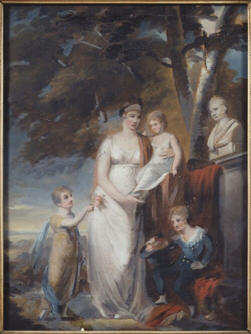Queen Frederik(a?) with her children, 1900, Carl Frederik von Breda