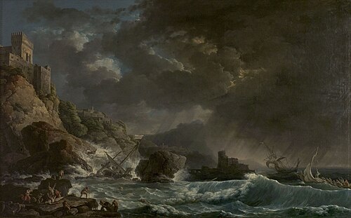 A Storm off a Rocky Coast, 1757, Carlo Bonavia