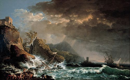 Shipwreck in a Rocky Inlet, 1757, Carlo Bonavia