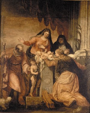 Sainte famille avec sainte Catherine et une autre sainte, 1550, Carlo Caliari