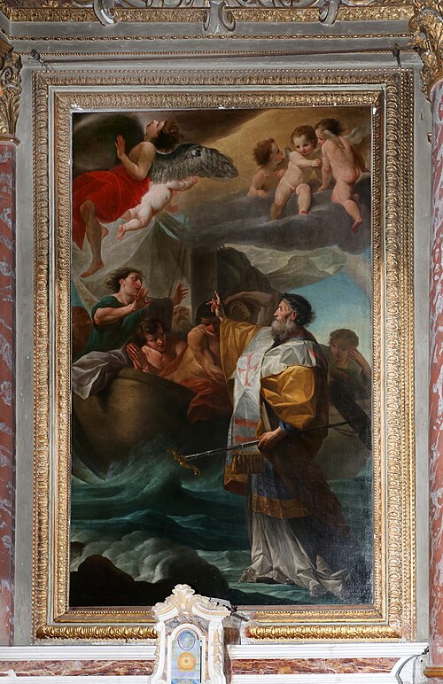 Saint Nicholas saves a ship in the storm, 1779, Carlo Giuseppe Ratti