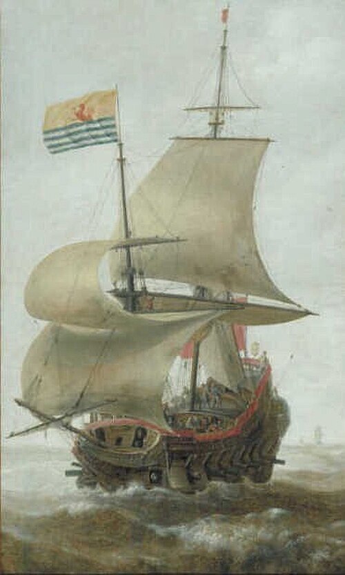 A Warship at Sea, 1649, Barend Bosman