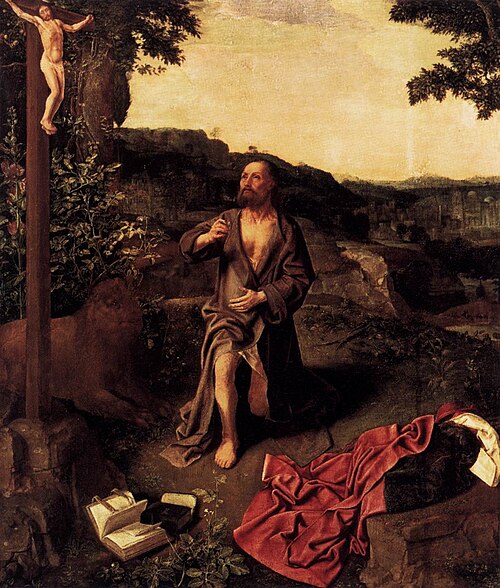 The penitence of Saint Jerome, 1500, Meester van de Heilige Aegidius