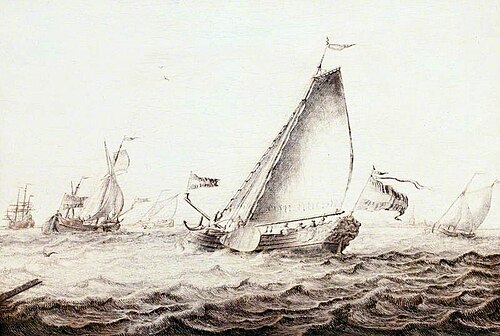 Yachts Sailing in a Breeze, , Adriaen van Salm