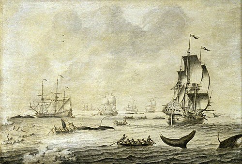 A Fleet of Whalers, 1710, Adriaen van Salm