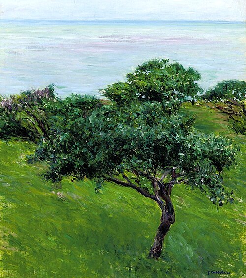 Pommiers au bord de la mer, Trouville, 1880, Gustave Caillebotte