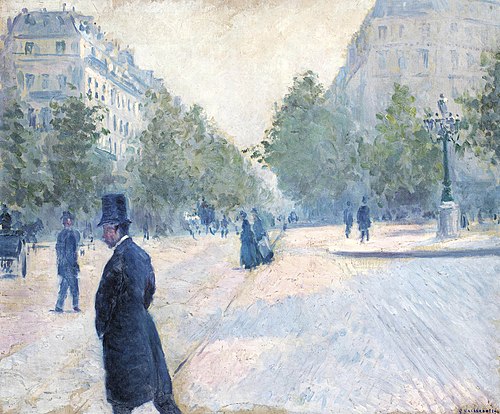La Place Saint-Augustin, temps brumeux, 1878, Gustave Caillebotte