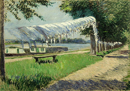 Linge séchant au bord de la Seine, Petit Gennevilliers, 1888, Gustave Caillebotte