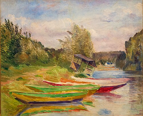 Barques et cabane, bord de Seine, 1891, Gustave Caillebotte