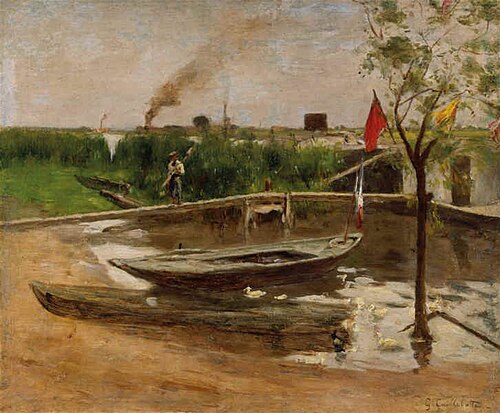 Remise de barques près de Port-Marly, 1891, Gustave Caillebotte