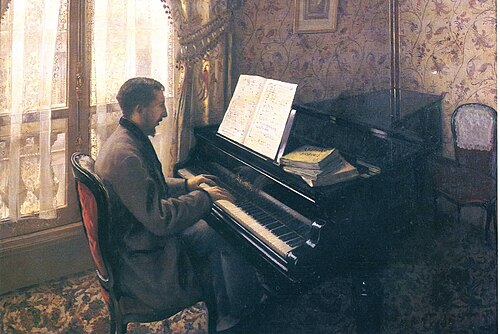 Jeune homme au piano (Martial Caillebotte), 1876, Gustave Caillebotte
