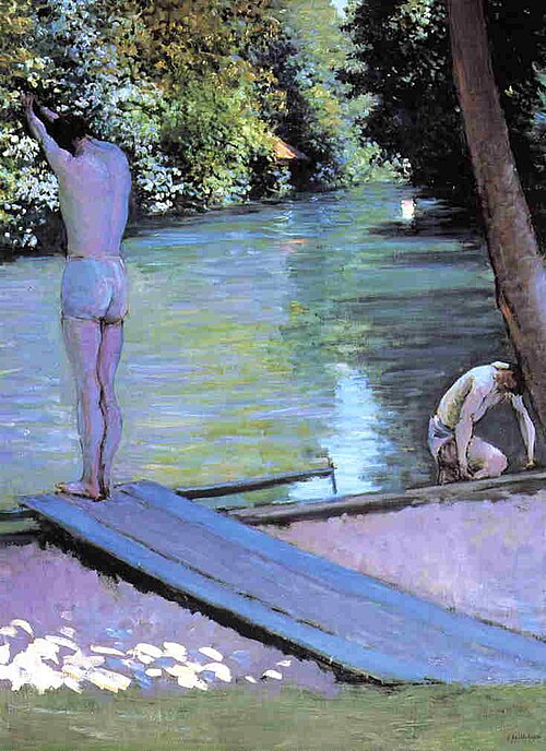 Baigneur se préparant à plonger, bords de l'Yerres, 1878, Gustave Caillebotte