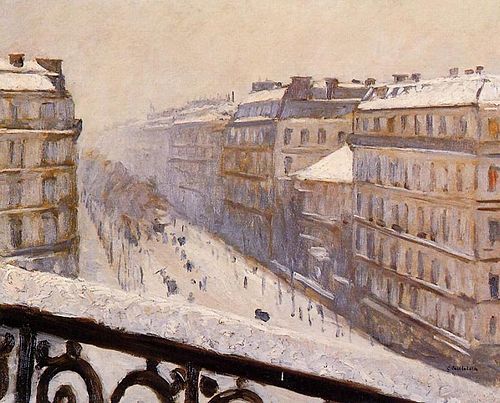 Boulevard Haussmann, effet de neige, , Gustave Caillebotte