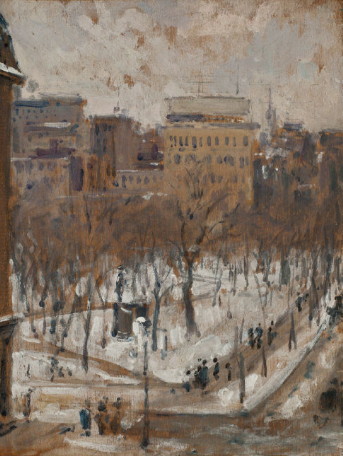 Square à Paris, temps de neige, 1887, Gustave Caillebotte