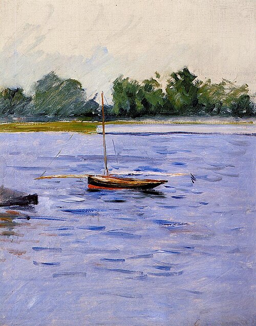 Bateaux à l'ancre sur la Seine, 1890, Gustave Caillebotte