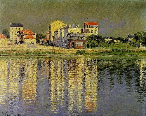 Reflets de maisons dans l'eau de la Seine près d'Argenteuil, 1889, Gustave Caillebotte