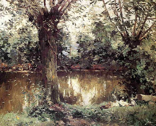 Berges de l'Yerres, 1875, Gustave Caillebotte