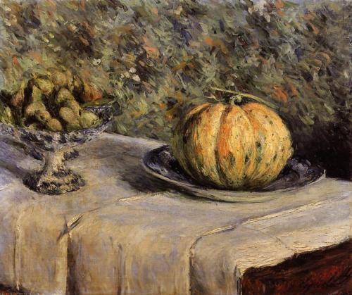 Melon et Compotier de figues, 1882, Gustave Caillebotte