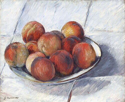 L'Assiette de pêches, 1882, Gustave Caillebotte