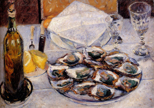 Nature morte aux huîtres, 1881, Gustave Caillebotte
