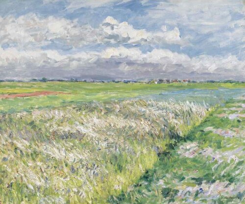 Les champs, plaine de Gennevilliers, étude en jaune et vert, 1884, Gustave Caillebotte