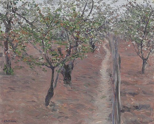 Verger, arbres en fleurs, Petit Gennevilliers, 1885, Gustave Caillebotte