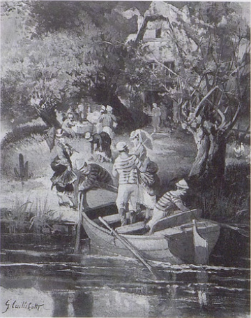 Déjeuner de canotiers au bord de l'Yerres, 1872, Gustave Caillebotte