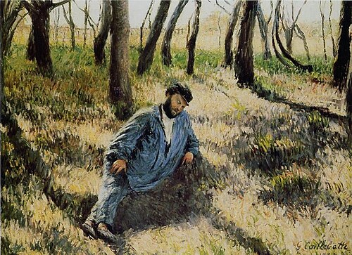 Le père Magloire allongé dans un bois, 1884, Gustave Caillebotte