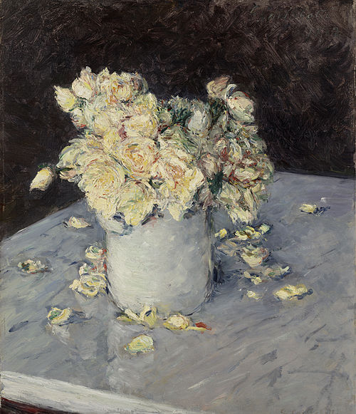 Roses jaunes dans un vase, 1882, Gustave Caillebotte
