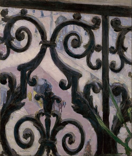 Vue prise à travers un balcon, 1880, Gustave Caillebotte