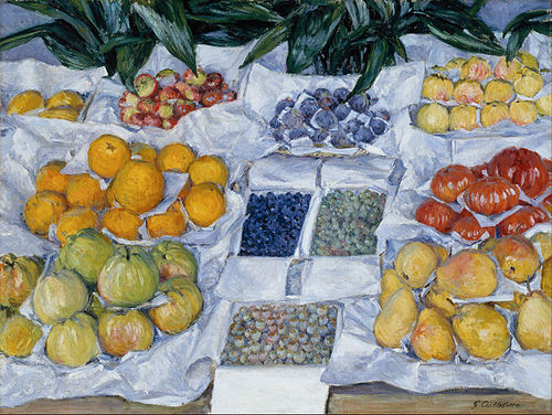 Fruit Displayed on a Stand, 1881, Gustave Caillebotte