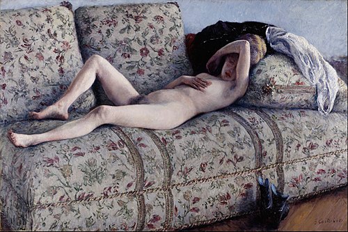 Nu sur un canapé, 1875, Gustave Caillebotte