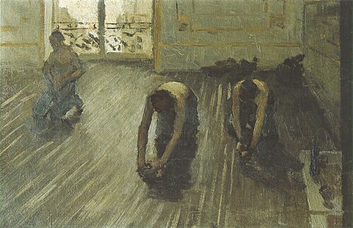 Les raboteurs de parquet (étude), 1875, Gustave Caillebotte