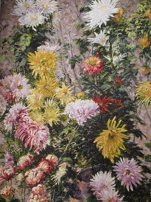 Chrysanthèmes blancs et jaunes. Jardin du Petit Gennevilliers, 1893, Gustave Caillebotte