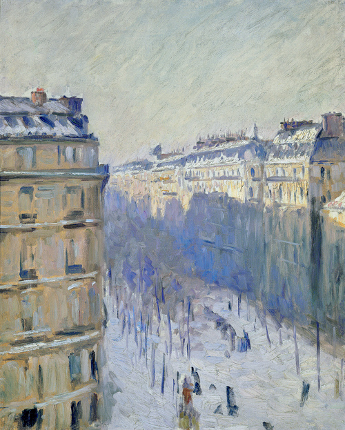 Boulevard Haussmann, effet de neige, 1880, Gustave Caillebotte