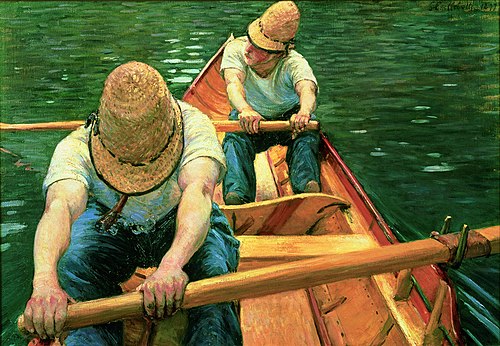 Canotiers ramant sur l'Yerres, 1877, Gustave Caillebotte