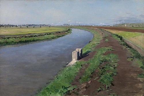 Bord de canal, près de Naples, 1872, Gustave Caillebotte