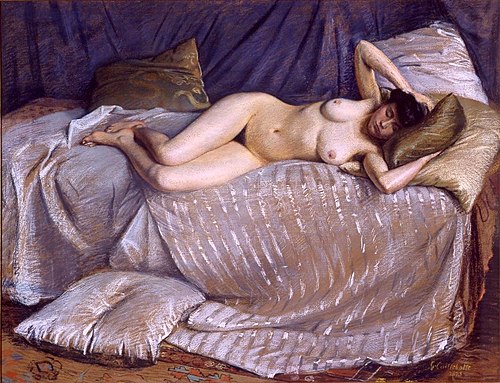 Femme nue étendue sur un divan, 1873, Gustave Caillebotte