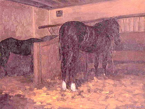 Chevaux à l'écurie, 1874, Gustave Caillebotte