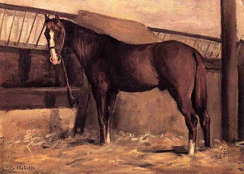 Reddish Bay Horse in the Stable, , Gustave Caillebotte