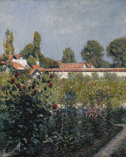 Le Jardin du Petit Gennevilliers, les toits roses, 1890, Gustave Caillebotte