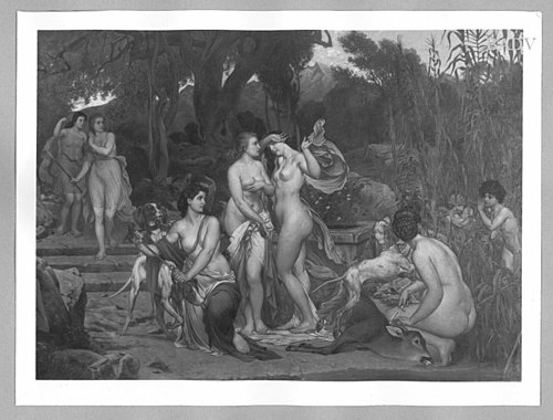 Diana with her maids, 1870, Hermann Julius Schlösser