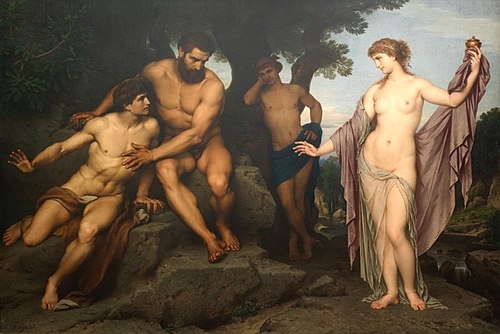 Prometheus and Epimetheus before Pandora, 1878, Hermann Julius Schlösser